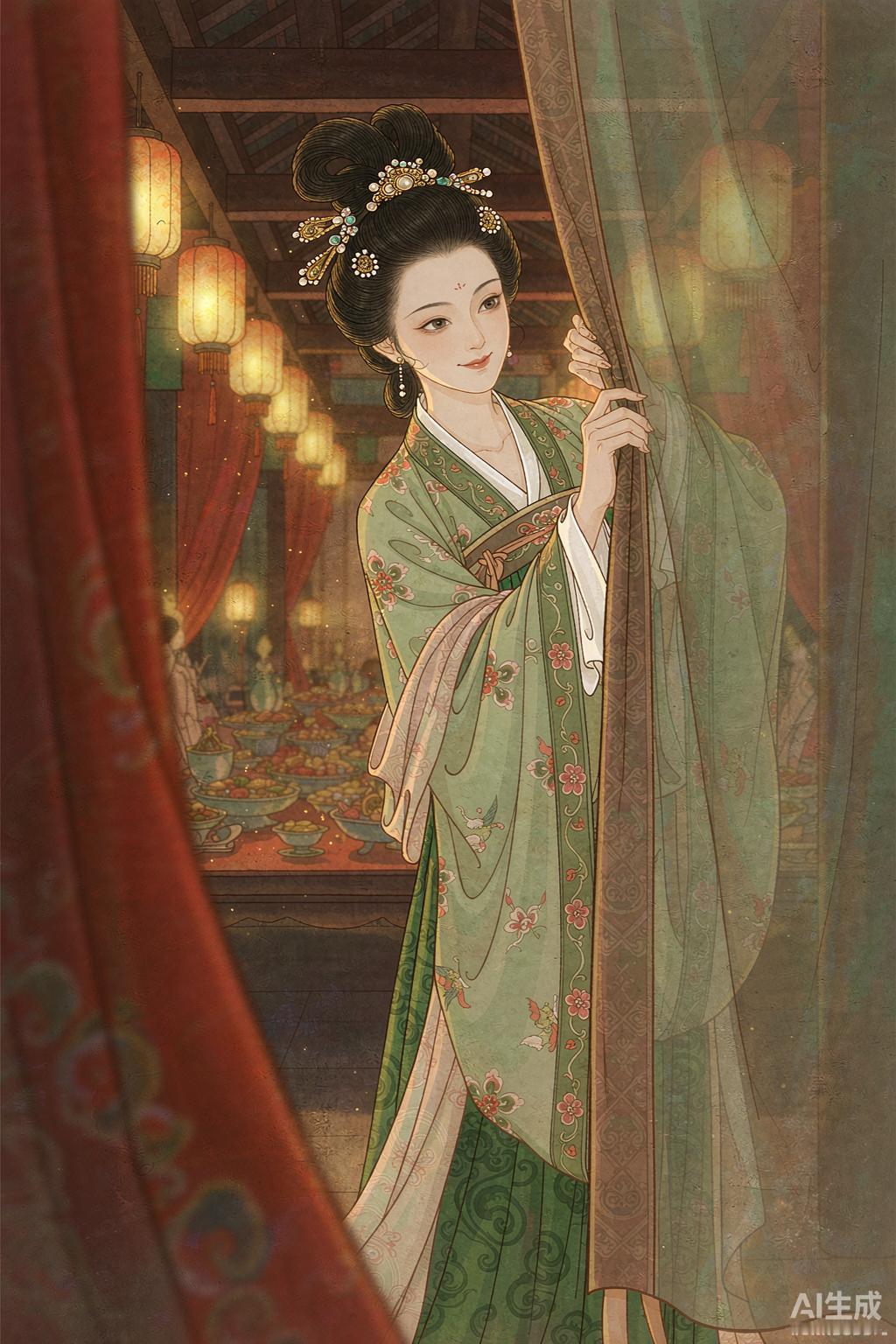 贾母过八十大寿那天，把两个亲孙女藏在了帘子后头。《红楼梦》第七十一回，南安太妃