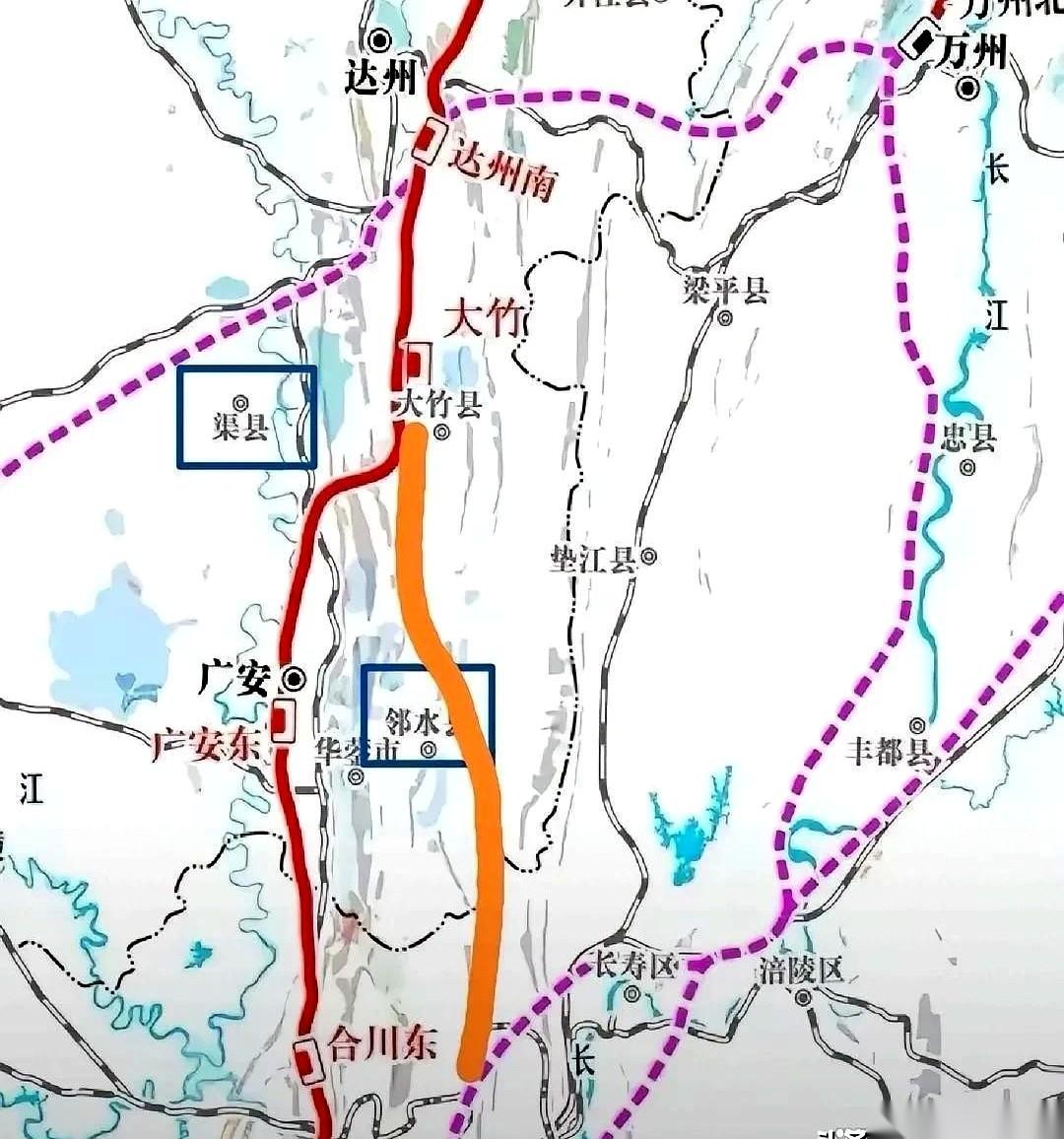地图上那根红线，就差那么一哆嗦，硬是绕开了邻水。扎心不？太扎心了。当然，马上