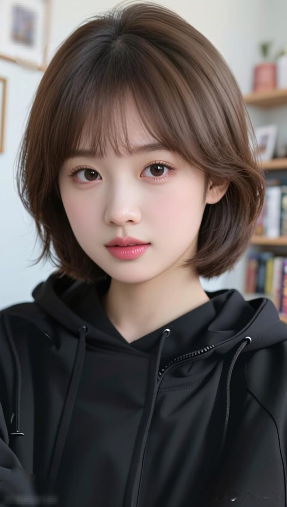 书生笑语，美一刻。分享晒自拍的你觉得你自己美吗元气少女短发，清新自然，百搭减龄