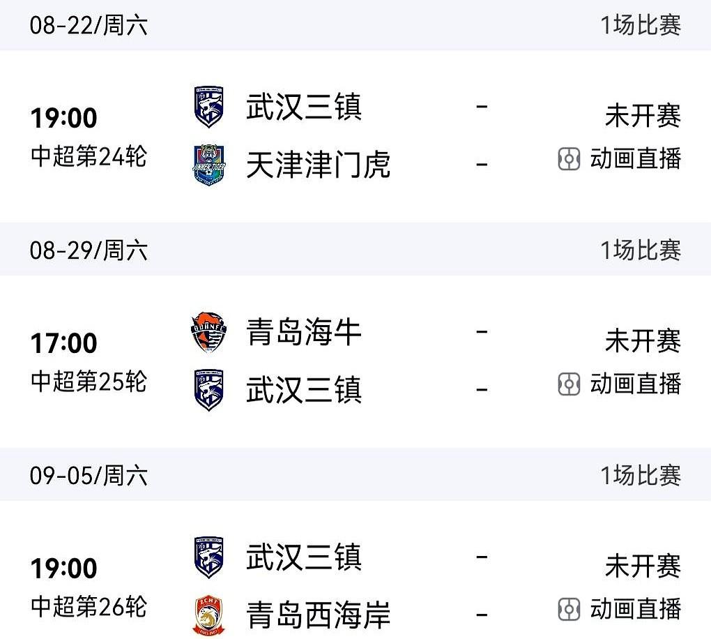 拿不到6分，这支曾经的中超冠军球队可能真要说再见了。未来三场，武汉三镇的赛程