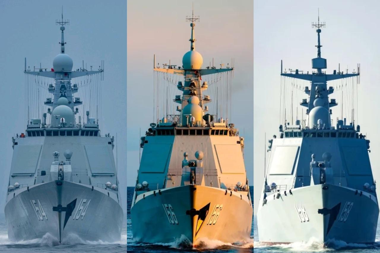 [呲牙笑]三款052D正面图，请找不同——154厦门舰（参见图2），隶属东部