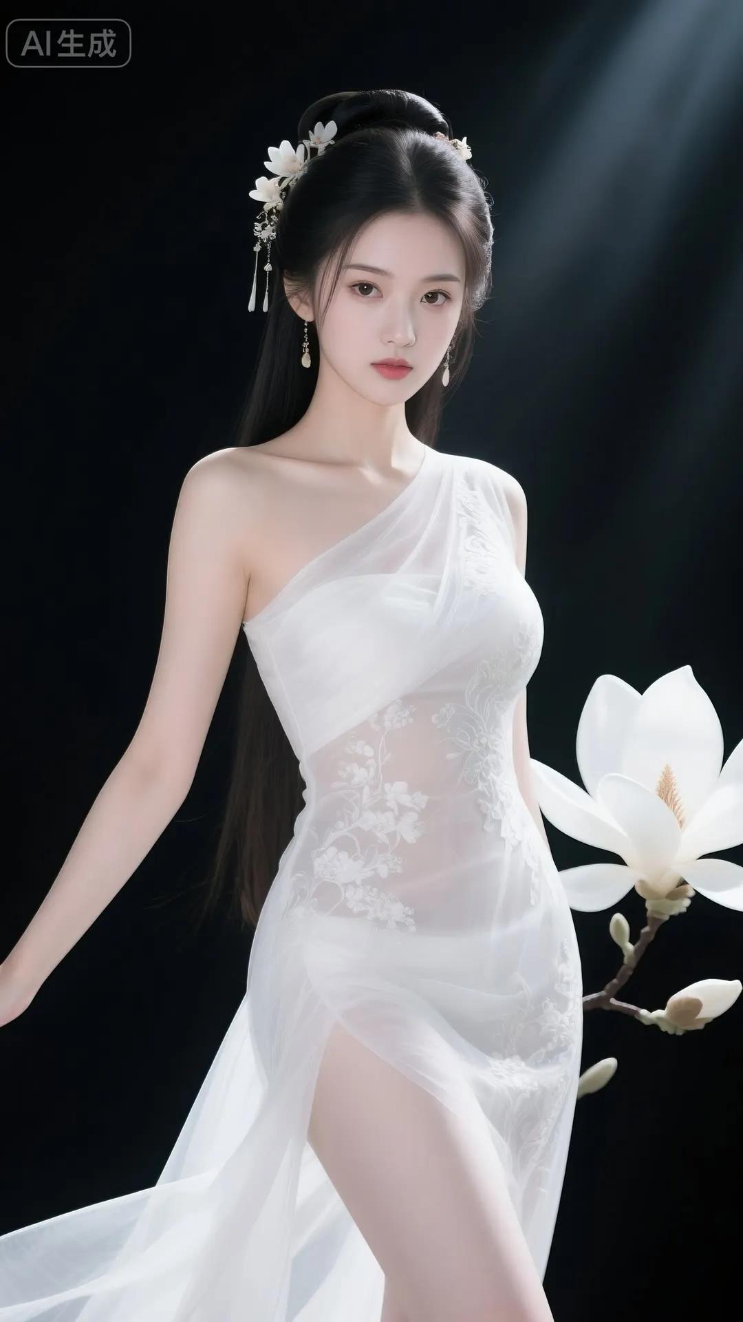 仙气飘飘的汉服少女，宛如画中走出的仙女