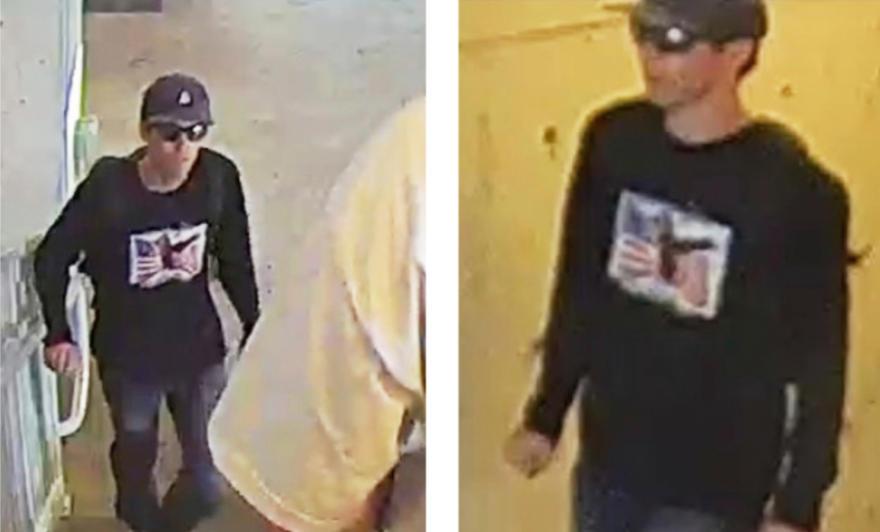 警方已经放出嫌疑人照片，悬赏10万美元追捕。是个戴太阳镜、黑色帽子，穿黑色长袖衬
