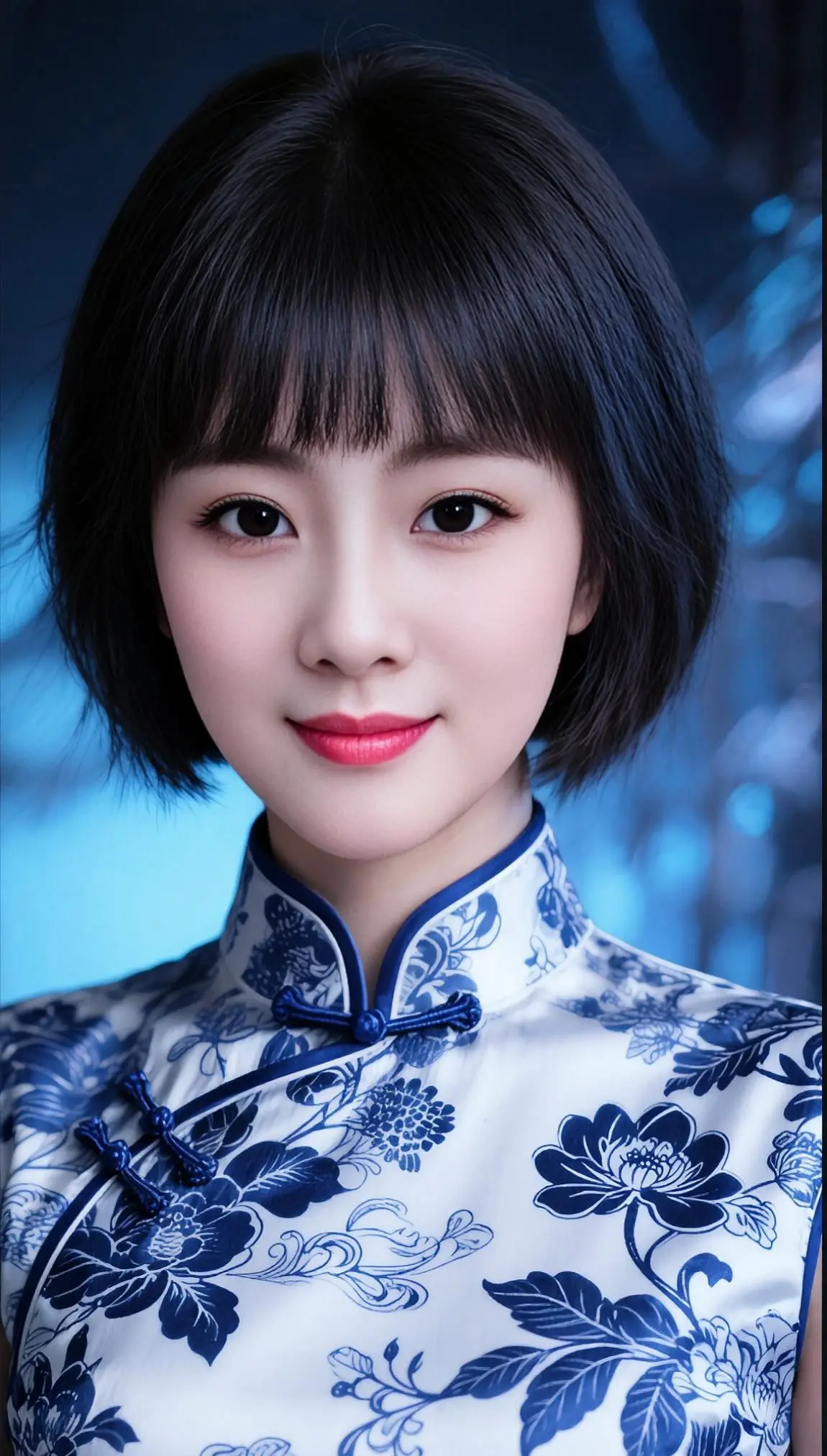 AI青花旗袍写真照 ai创作