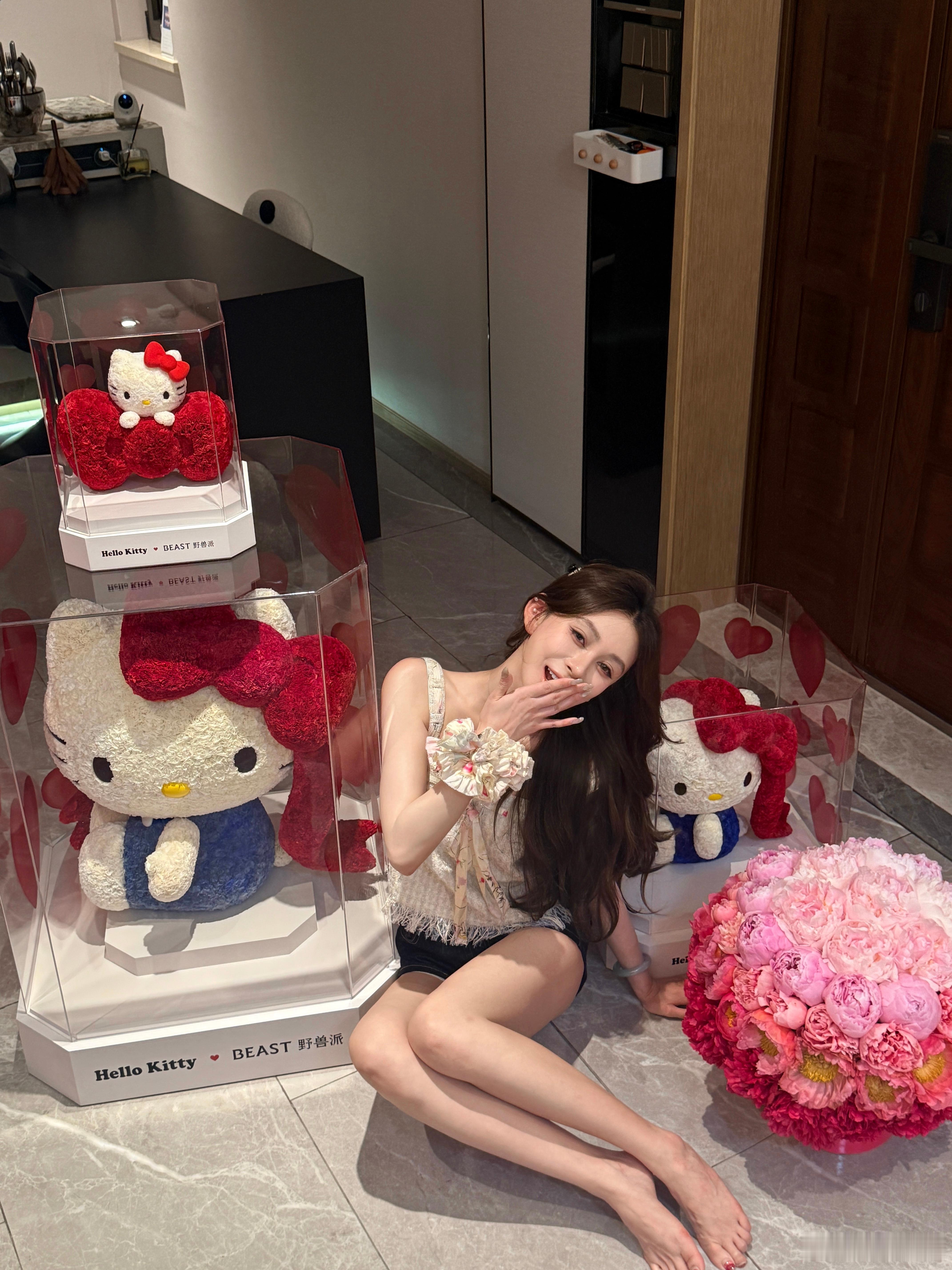 是谁520一睡醒收到三个kitty[捂眼睛]翡翠项链也太喜欢了胸针两用款中华