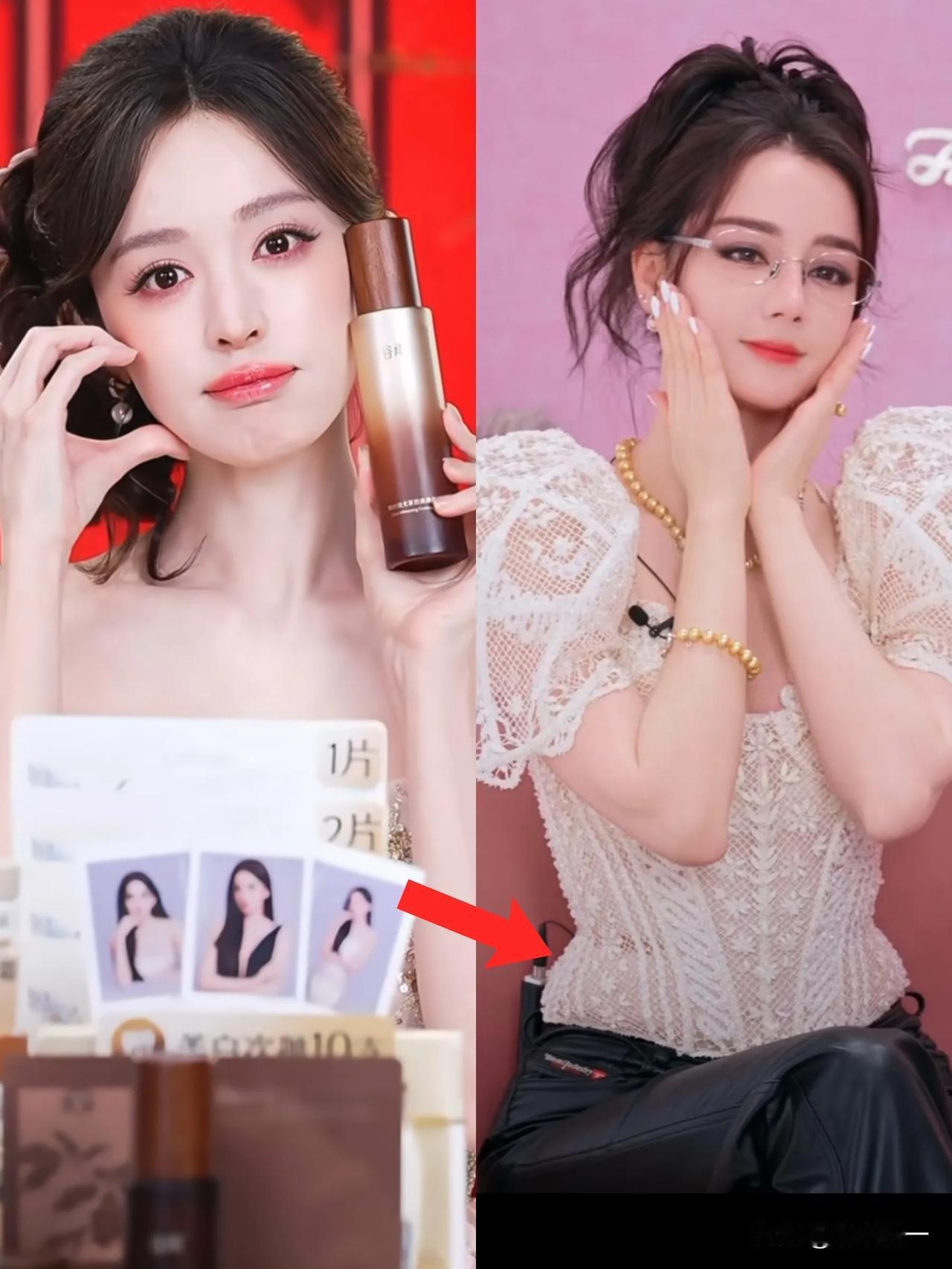 是不是到了30岁之后还是不能胖啊33岁热巴穿蕾丝高定泡泡袖上衣，坐下时肚子肉突