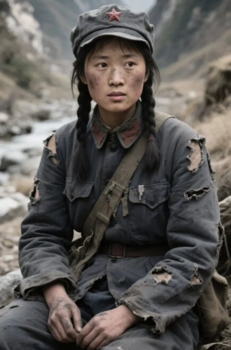 1937年，西路军女战士安明秀听牧羊人说山谷里没有马家军，不禁松了口气，躺在地上