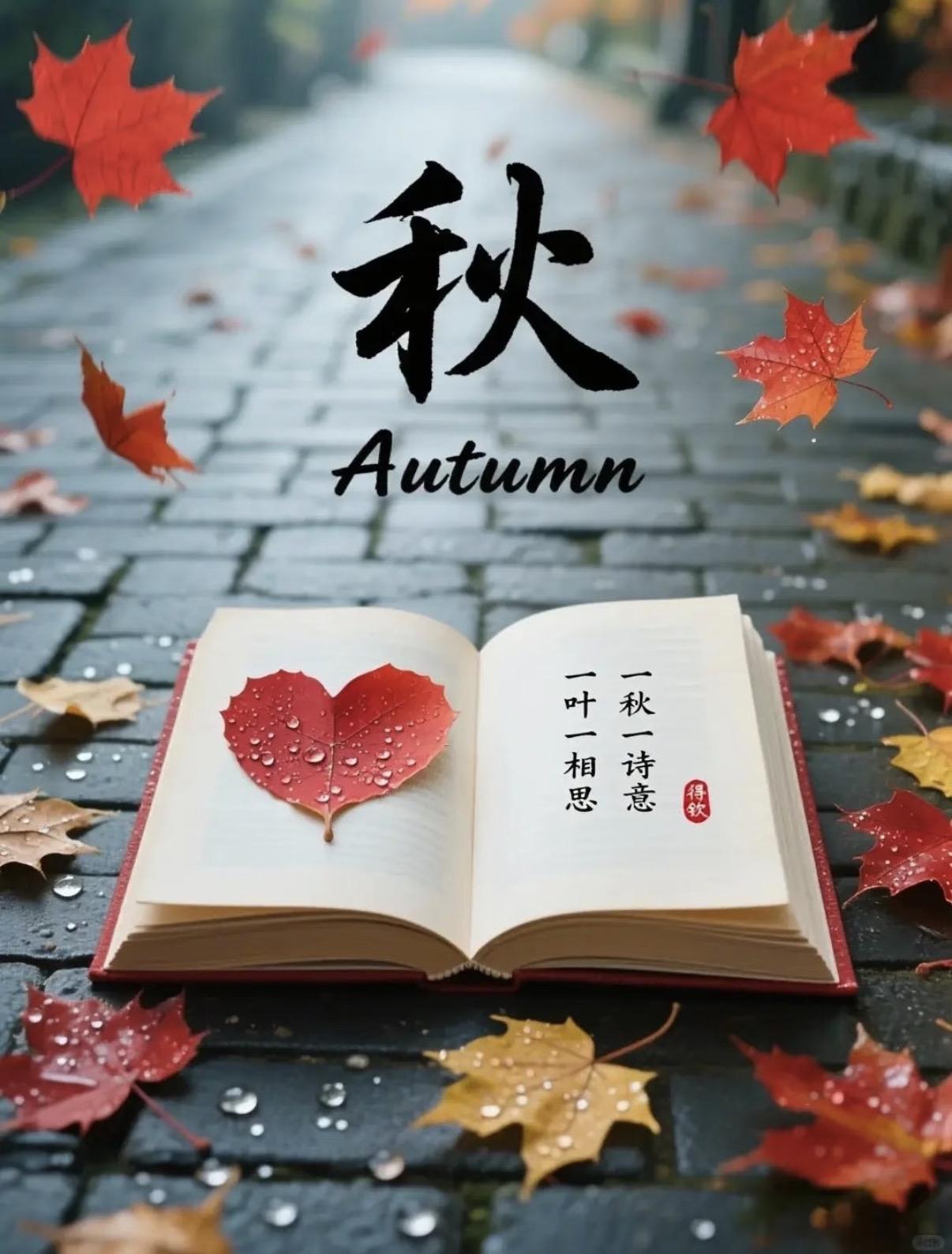 上联：秋风卷落相思叶下联：霜色染成别绪山