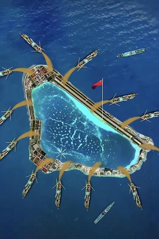 不要再说给黄岩岛填岛了，这是不现实的，我们只能守，黄岩岛周围，出了泻湖范围，水深