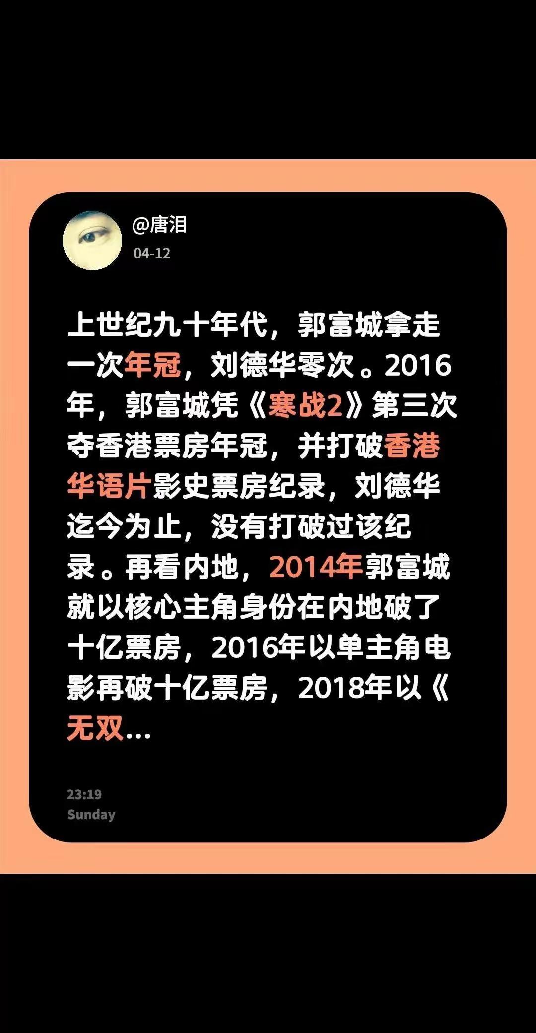 @唐泪刘德华89年年冠被你吃了[捂脸哭][捂脸哭][捂脸哭]80/90年代大量票房