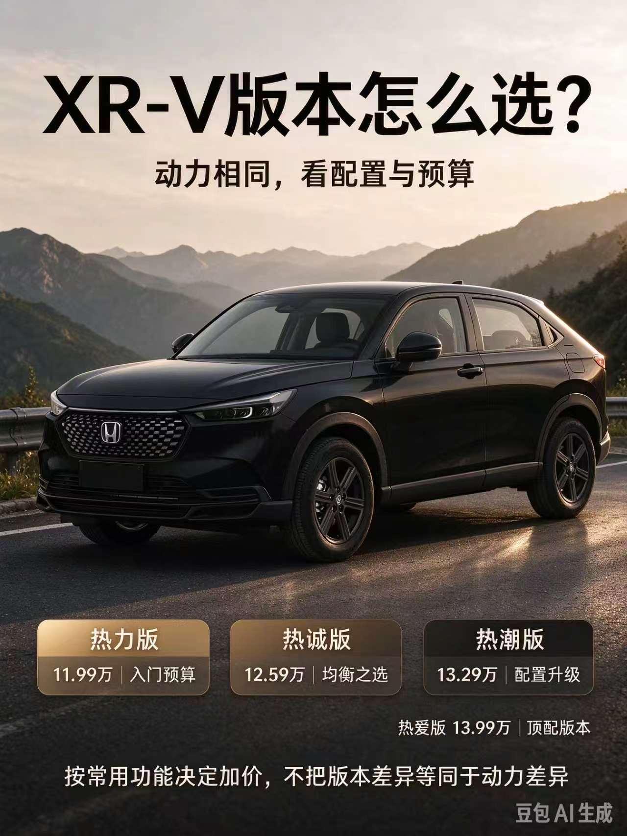 XR-V版本选买攻略来了