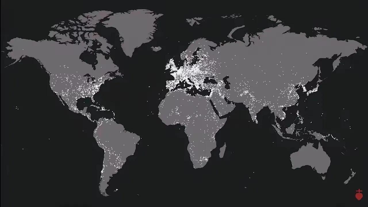 经济越发达打仗越多？人类4500年万余场战争分布图显示，欧洲、美国、日本、韩国较