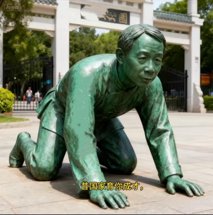 这个爬像好，放公园里小孩骑着玩，表情再痛苦点就好了。这种人去了那边人家也看不起