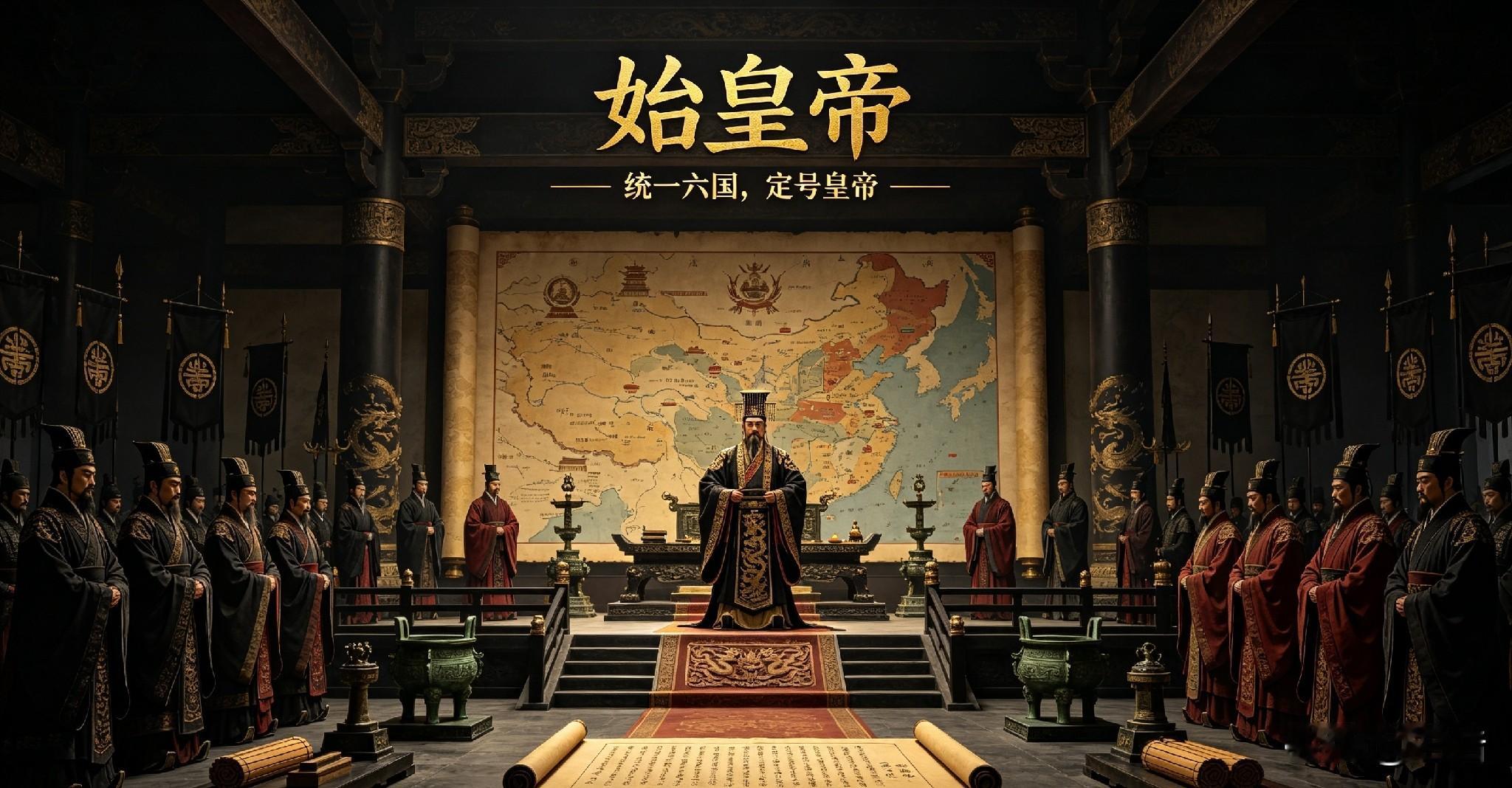 战国结束，嬴政扫平六国，完成天下一统。他觉得过往“王”的称号，已经配不上自己的功业。上古有三皇五帝，