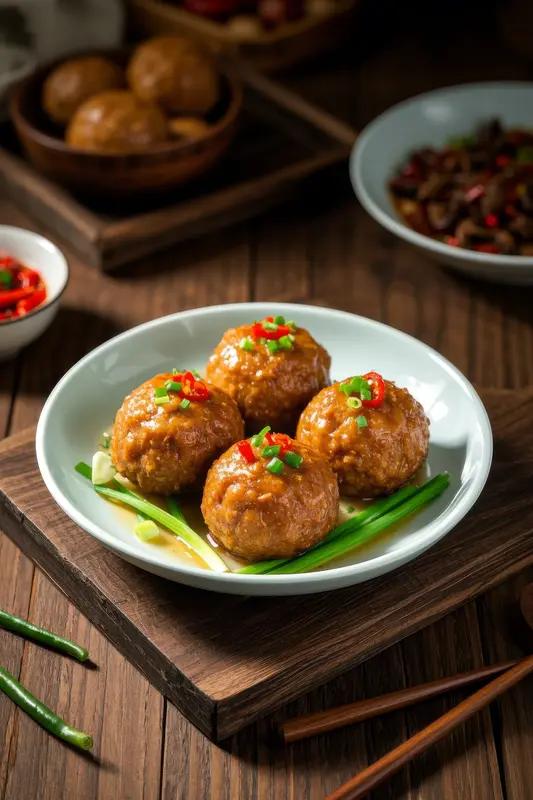 今天必须来晒下我的美食！过年必不可少的四喜丸子安排上了，按照配方和做法，再加上一