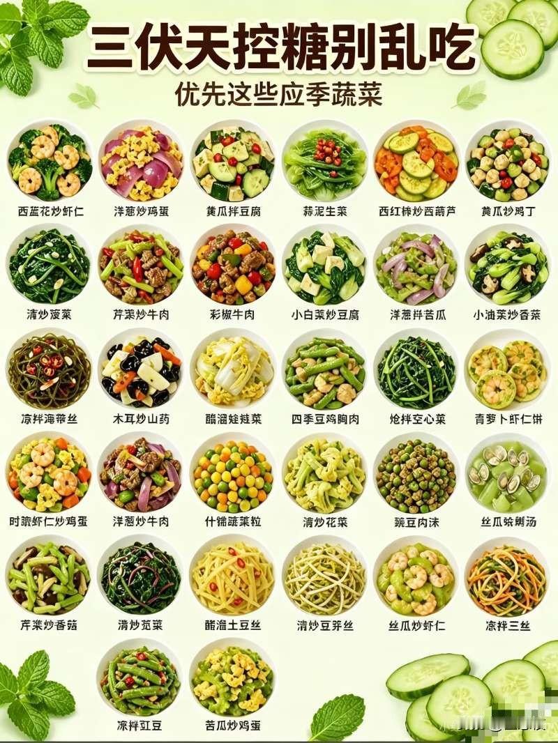 三伏天控糖必备30款应季蔬菜，健康美味两不误！