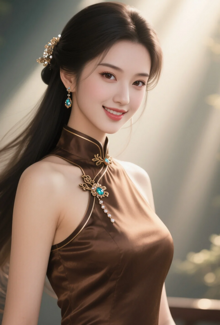 一眼万年！她穿着无袖旗袍回眸的瞬间，我懂了什么叫东方韵味