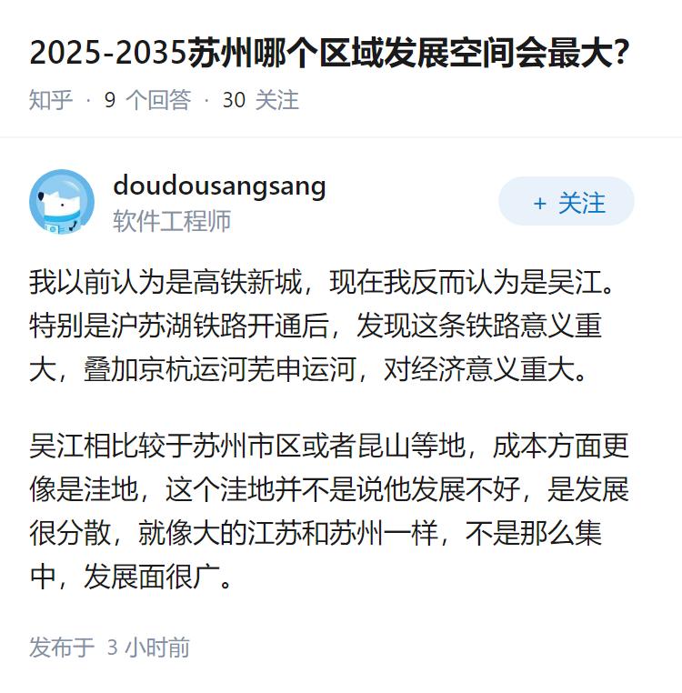 2025-2035苏州哪个区域发展空间会最大？