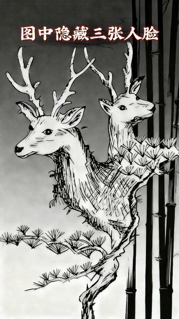 图中隐藏三张人脸，我只找到了两张，玩多了确实厉害了。如果能找到，说明你是个做事非