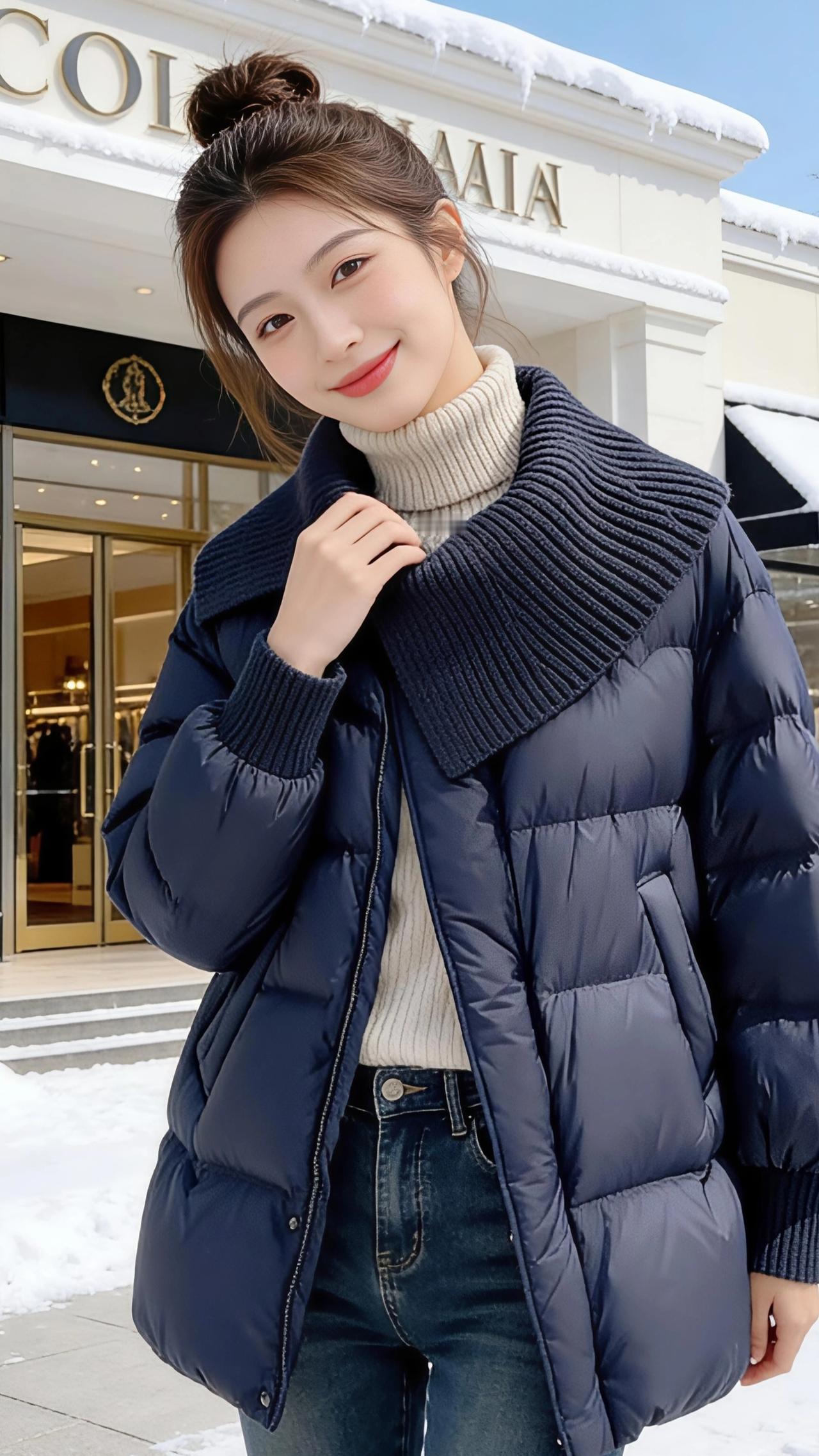 雪日霓裳冬阳破开云层，将碎金般的光洒在覆雪的高档商场门廊，檐角的积雪被晒得