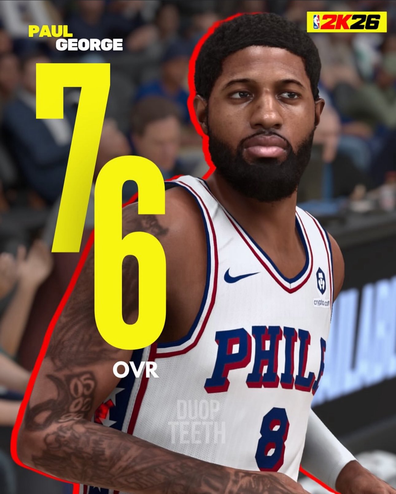 乔治2K26能力值76，西亚卡姆94。差这么多吗？​​​