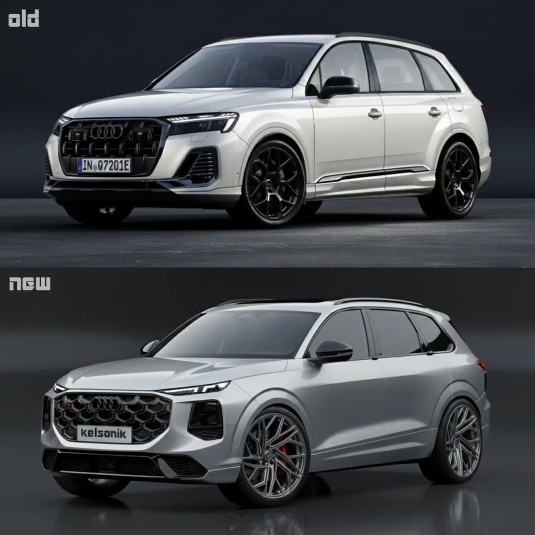 新老奥迪Q7对比现款&全新（渲染图）奥迪Q7对比，大家更喜欢新还是老设计