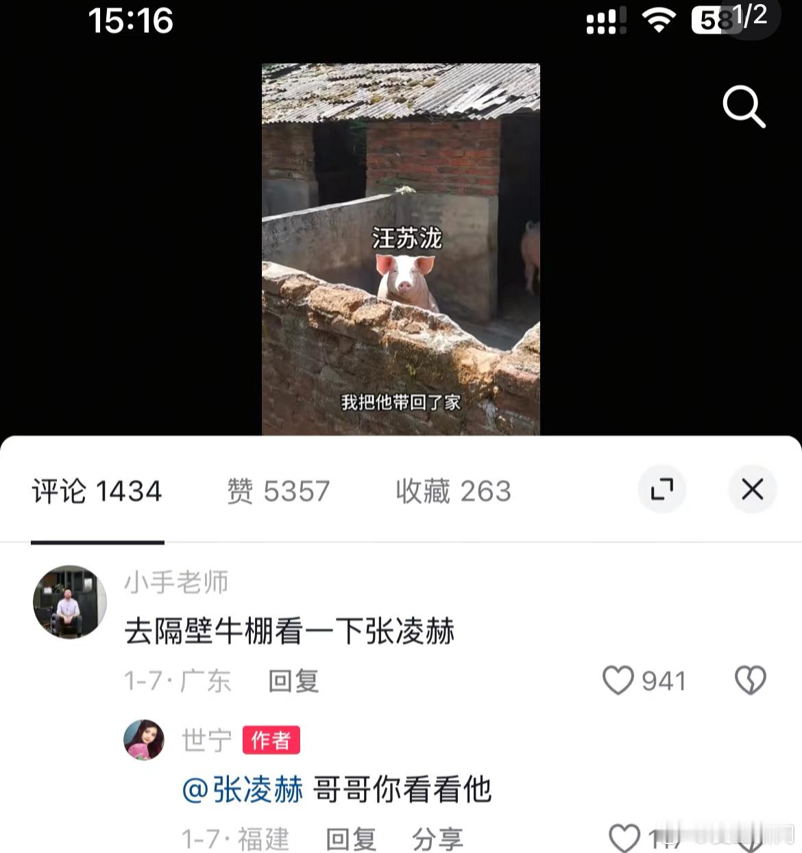 如果大家感受猪和牛见面是什么样的，请参考汪苏泷和张凌赫[doge]​​​