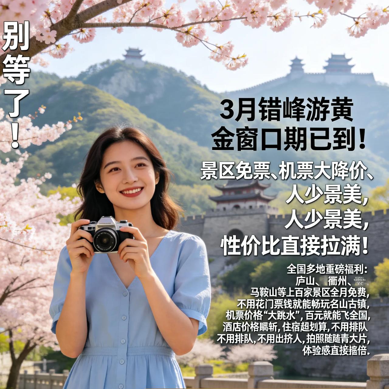 别等了！3月才是全年出游最佳时机，错过再等一年！3月错峰游黄金窗口期已到！