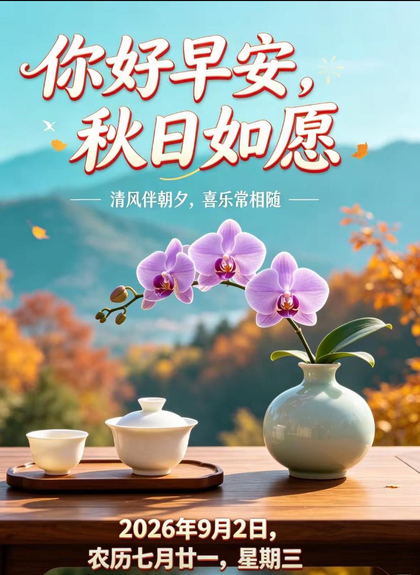 2026./9月2日，早安周二，秋润心安然，心随秋和顺🍁🌅