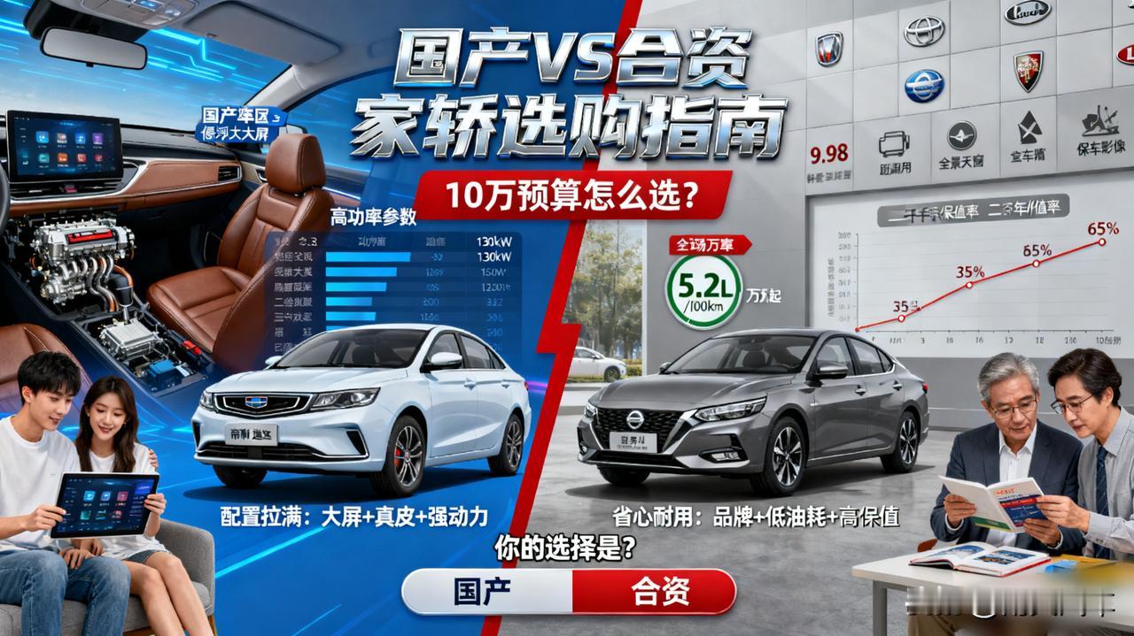 10万预算买家轿,国产还是合资?我帮你盘明白了!这个价位,国产车(帝豪、逸动