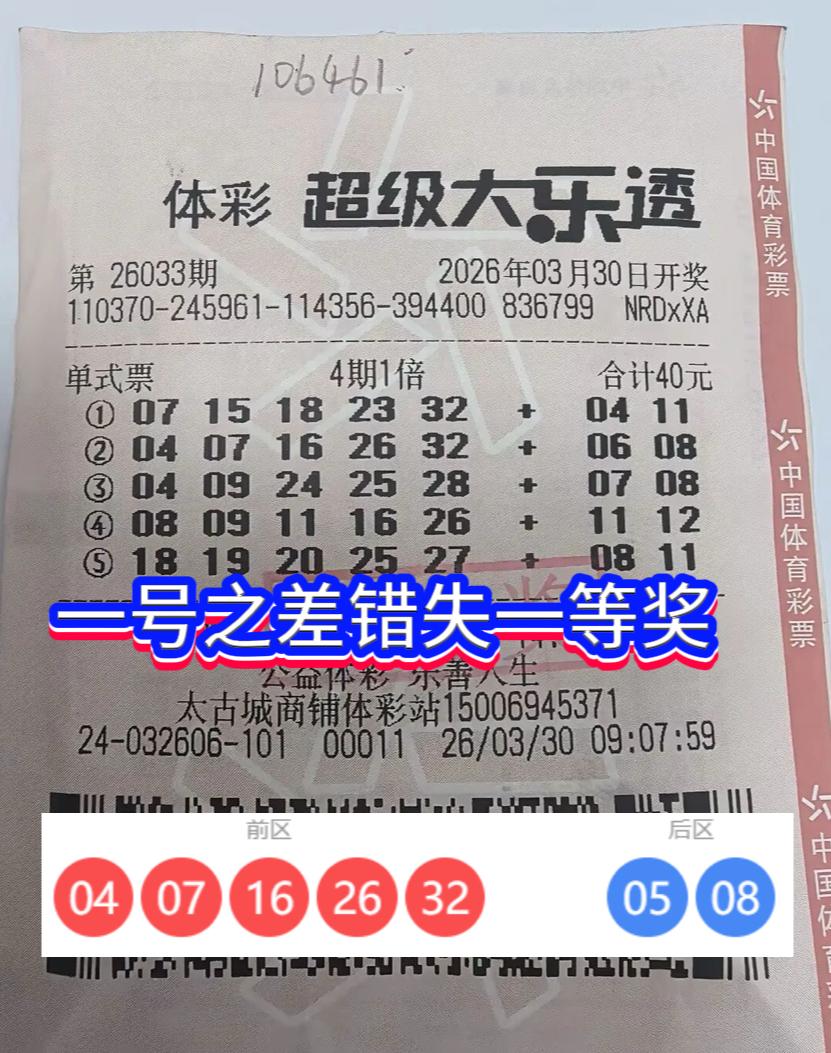 差1个号憾失629万！山东彩友多期票命中二等奖，收获10万大奖。山东滨州一位