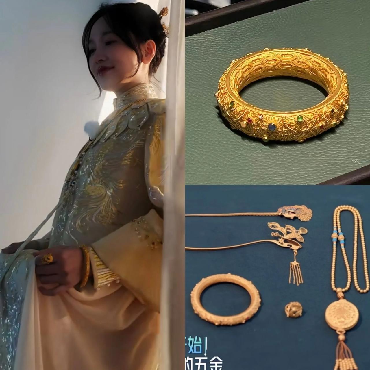 全网都说，金莎的五金不包括耳环。但是她的80克手镯，就足以证明孙丞潇沉甸甸的爱