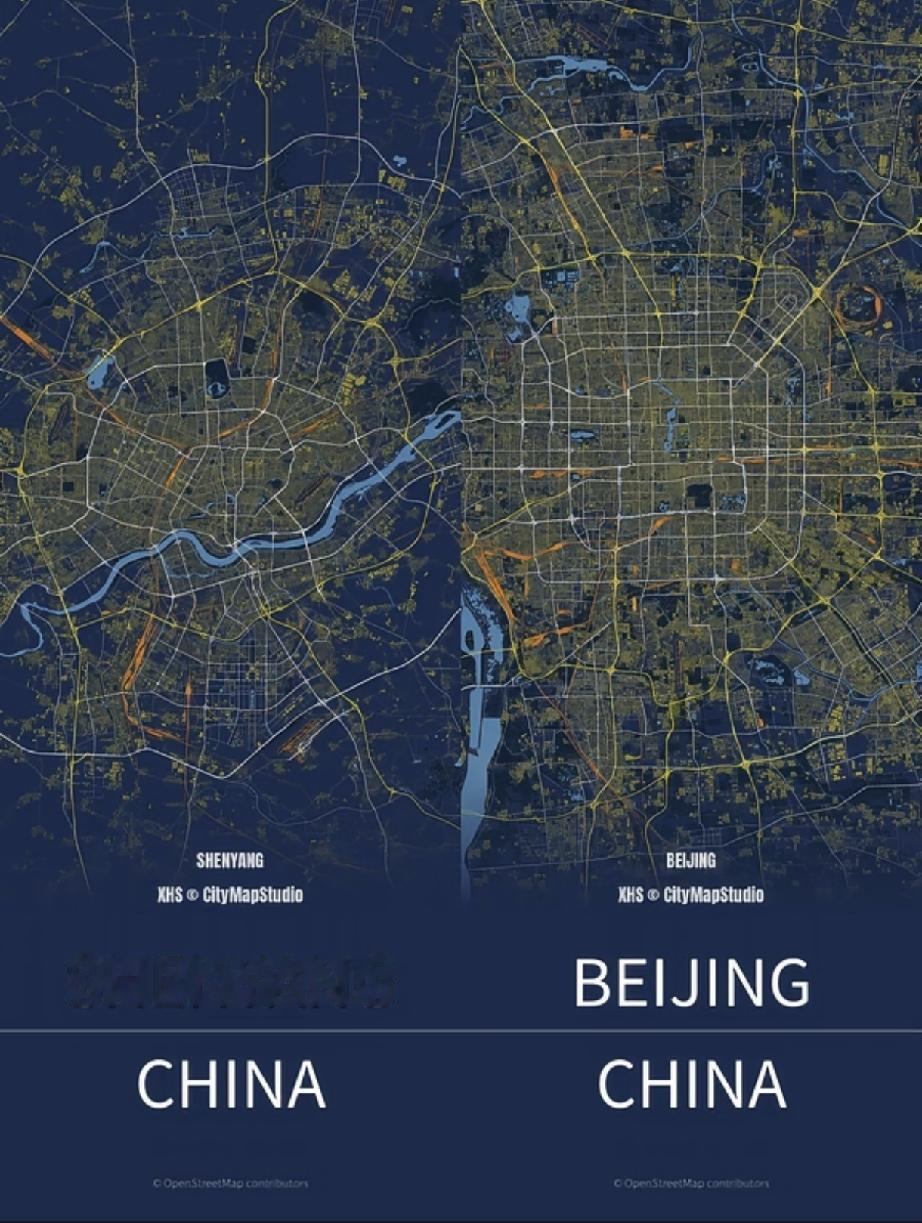 一对比，北京真的好大呀！沈阳已经不小了北京被沈阳还大，是北京太大了北京真的好