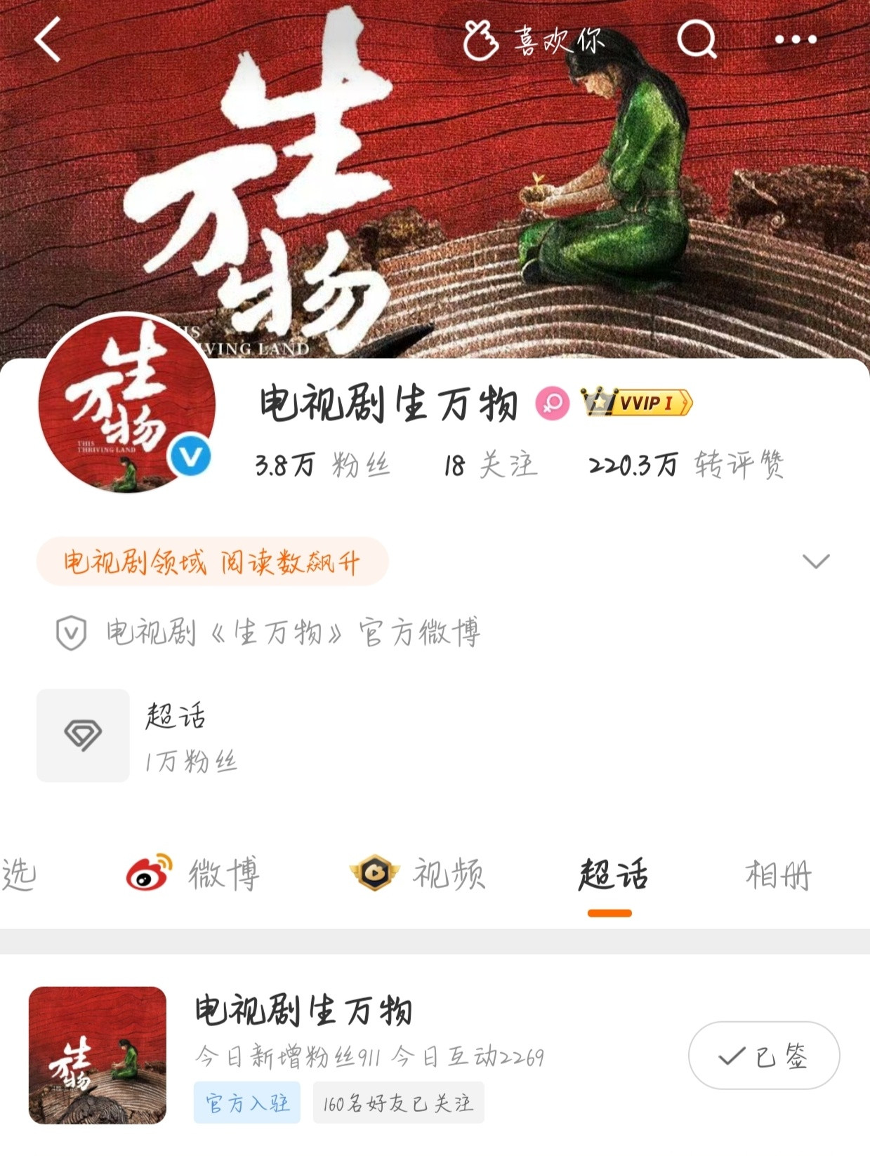 这个生万物终于关联超话了！！[点赞]​​​