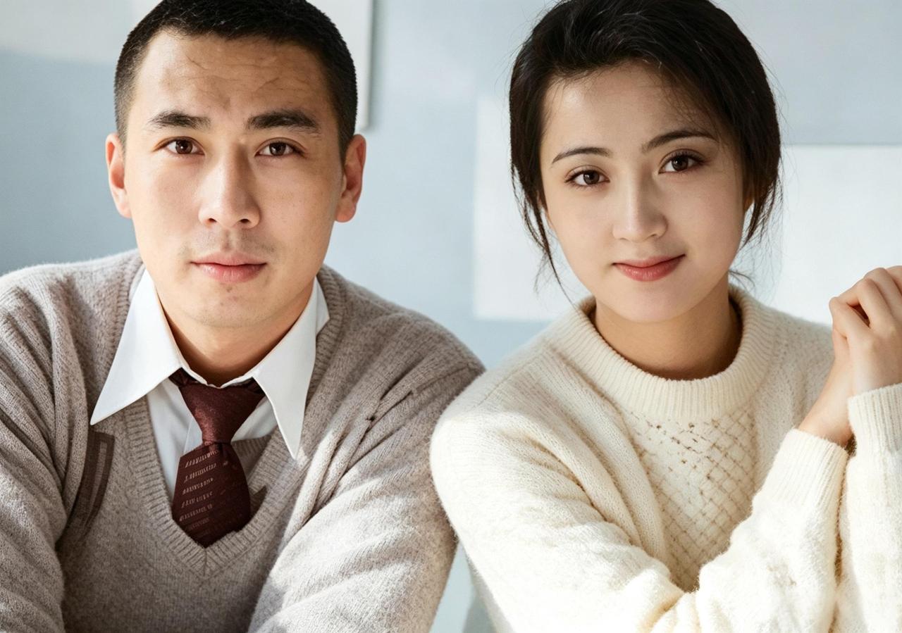 这是一九八八年陈晓旭与毕彦君夫妻俩。虽然两人从外貌上看起来年龄相仿，但毕彦君比陈