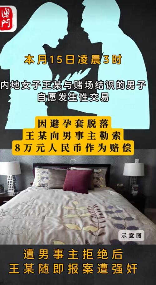 澳门路凼某酒店里，一场闹剧彻底演砸了。内地女子王某和赌友开房，事后发现安全套