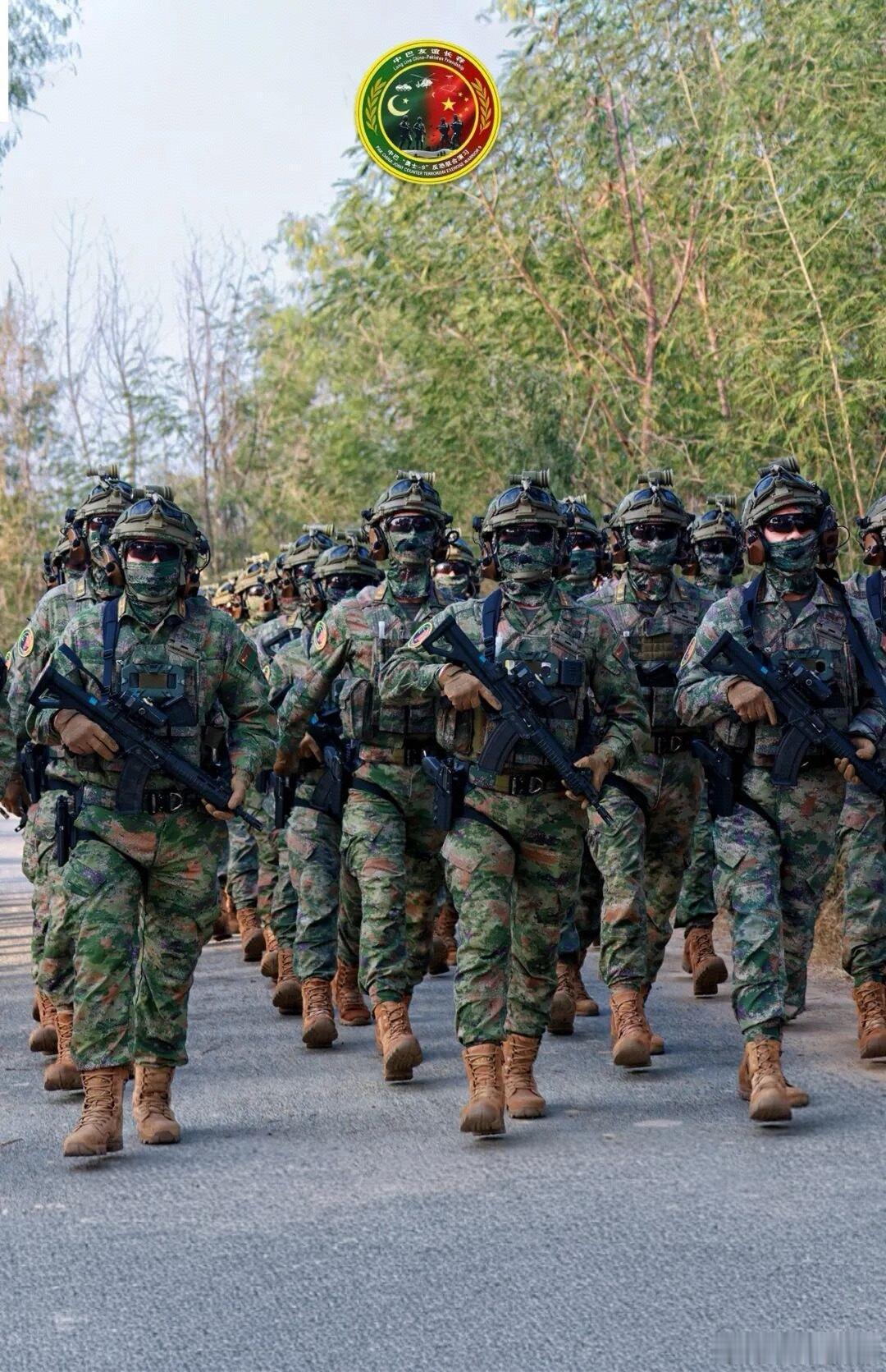 铁血征途，迷彩为甲，钢枪在握，目光如炬。这一大队精干、帅气、勇毅、装备精良、的年