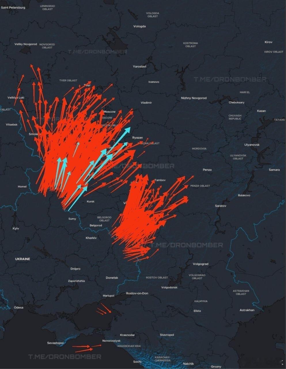 乌克兰今晚对俄罗斯发动了这场战争中规模最大的无人机和导弹联合打击行动之一许多无人