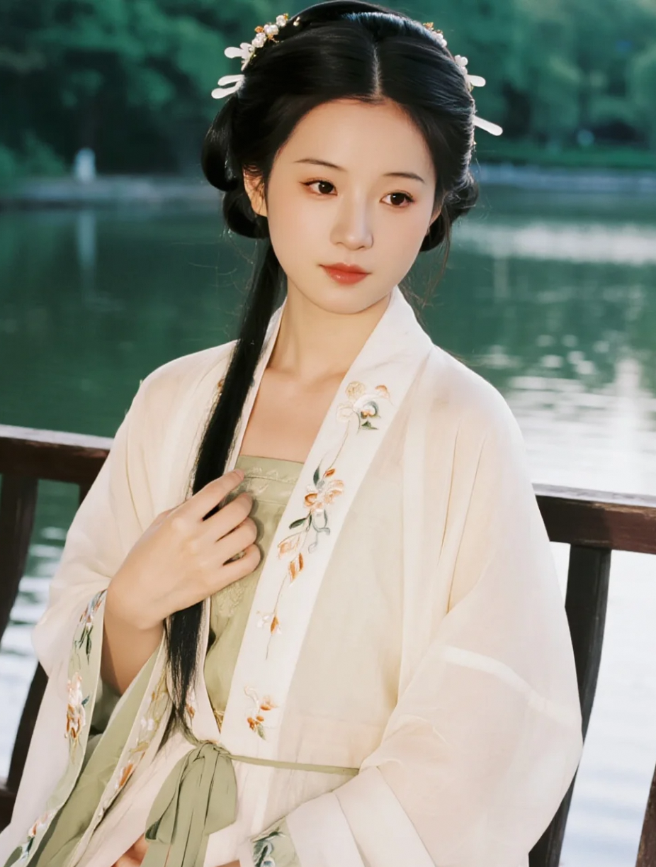 湖边的她，是梦里的模样