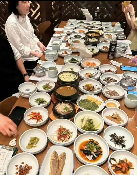 中国菜：满汉全席；韩国菜：泡菜开会！