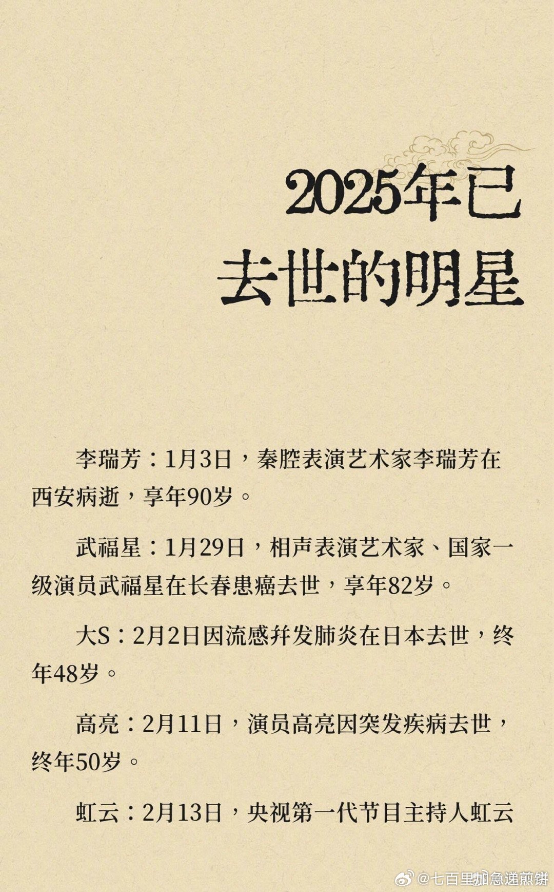 原来已经有这么多熟悉的人这么多熟悉的名字已经离开我们了…​​​