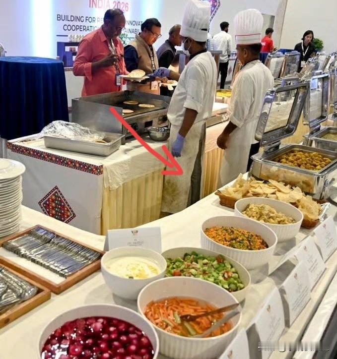 印度，这餐饮真是吃不下去！金砖峰会，在印度新德里召开，印度给准备了自助餐，全