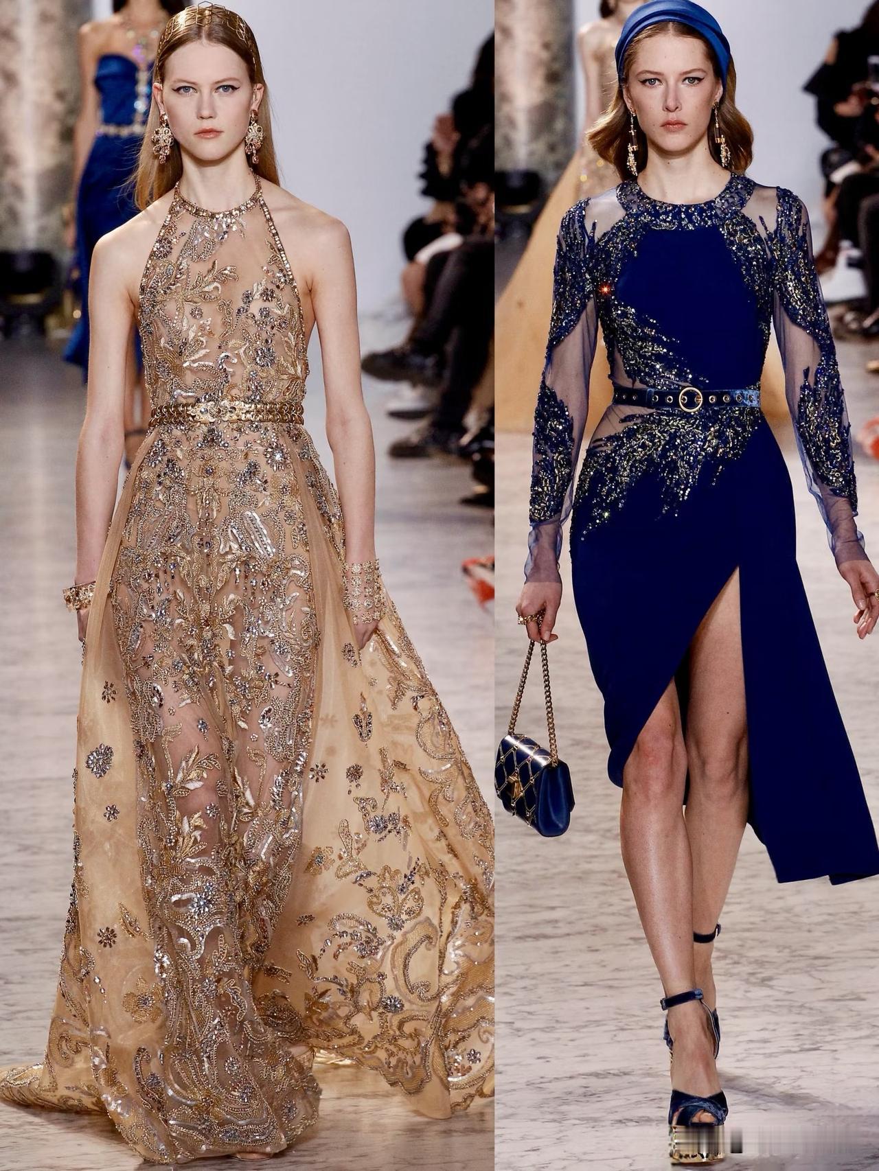 ElieSaab2017春夏高定《光之诞生》，灵感取自40-60年代埃及黄金时
