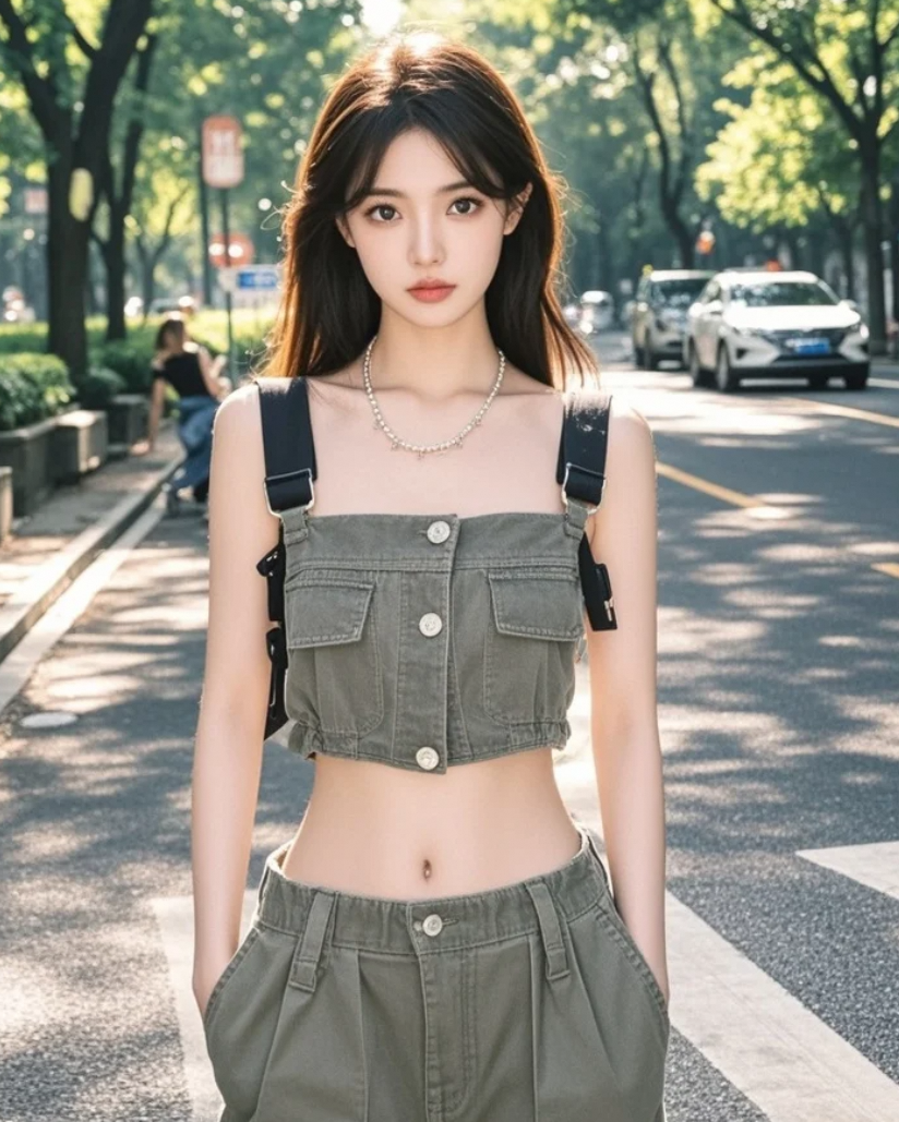 路上邂逅一位气质美女，仿佛阳光都为她停留