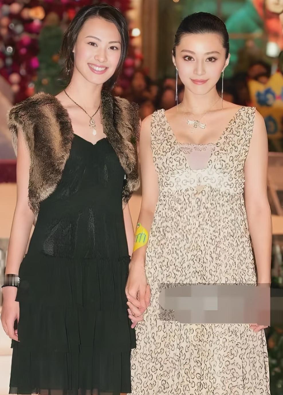 梁洛施和冰冰姐的早期合影，引发了网友们的争议，这争议无非就是谁谁谁更美？客观的说