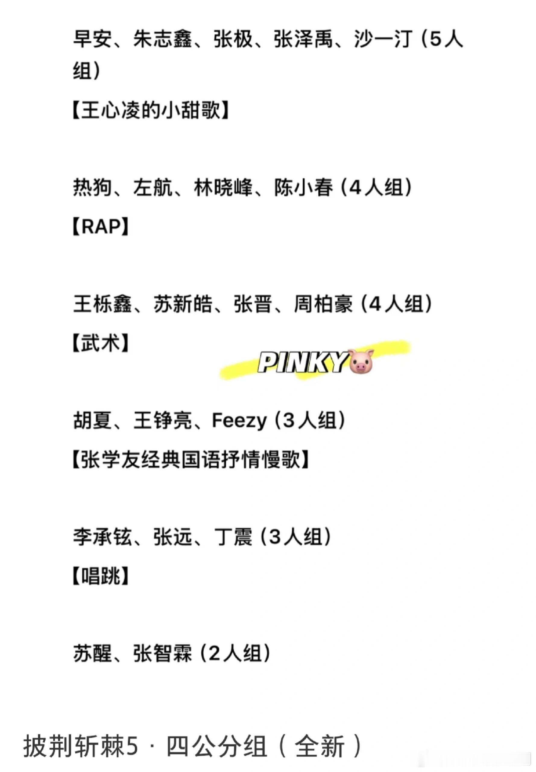 四公这个分组竟然意外的对我很好早安和沙一汀一组，我最喜欢的两个rapper，两位