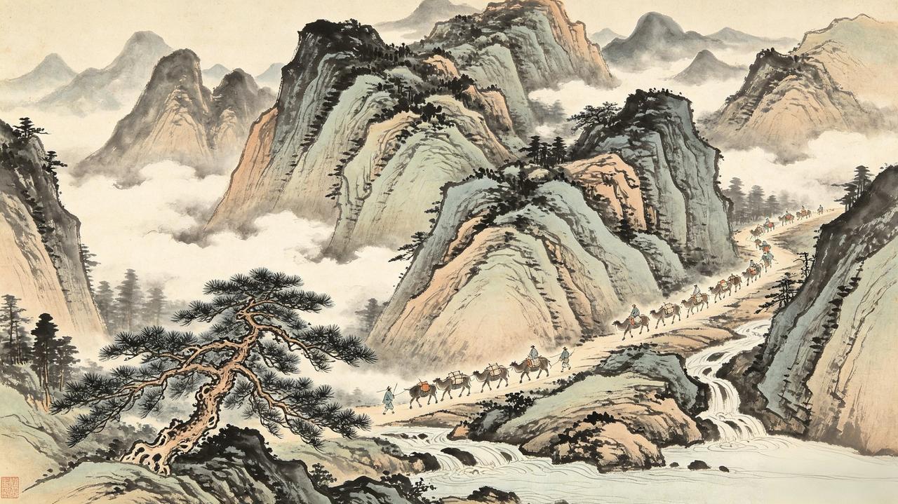 宋画第一《溪山行旅图》，藏着千年无人知晓的隐秘签名北宋范宽所作《溪山行旅图》