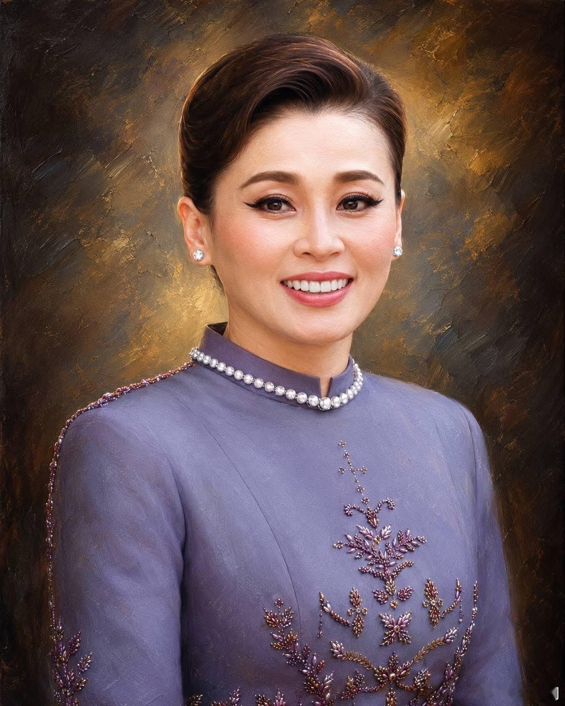 泰国王室🇹🇭哇集拉隆功国王和苏提达王后，油画风超美王室国事访问苏提达王后