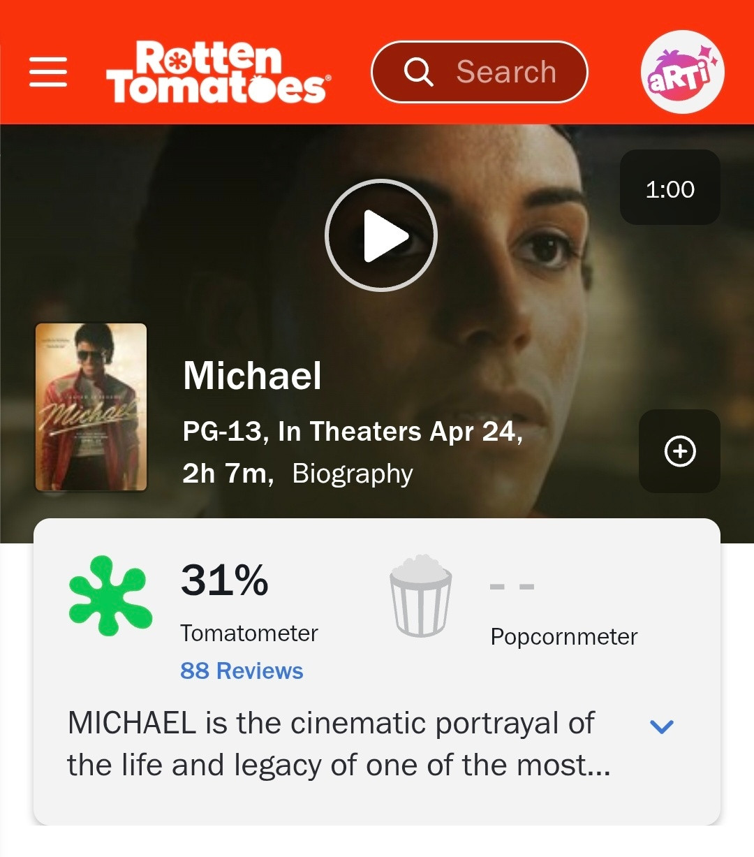 迈克尔·杰克逊:巨星之路双平台开分，果然评价都很差。影片的创作受到了法律条款和