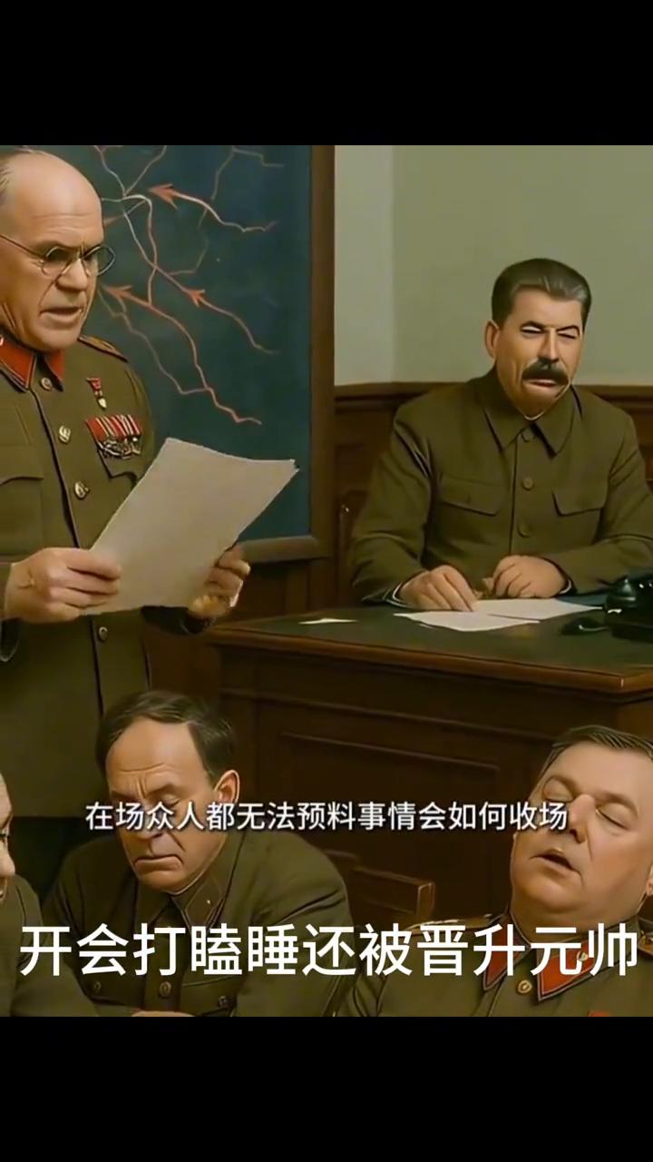 开会打瞌睡还被晋升元帅。斯大林对在他开会时打瞌睡的将军做了什么？在场的人都惊恐